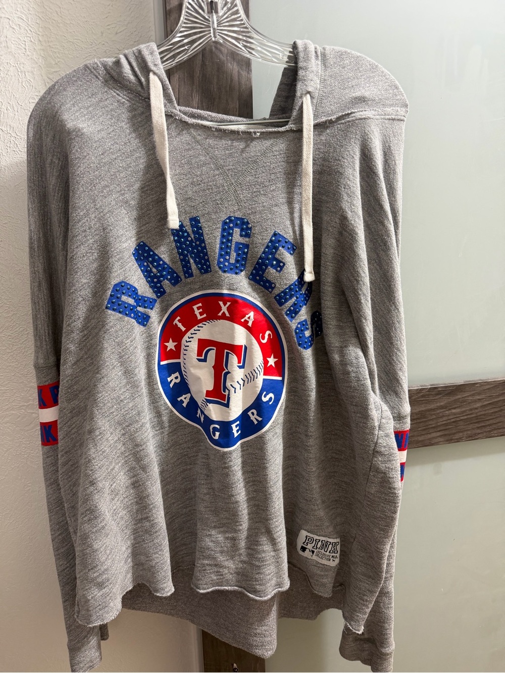 PINK Victoria's Secret Gray Texas Rangers Hoodie